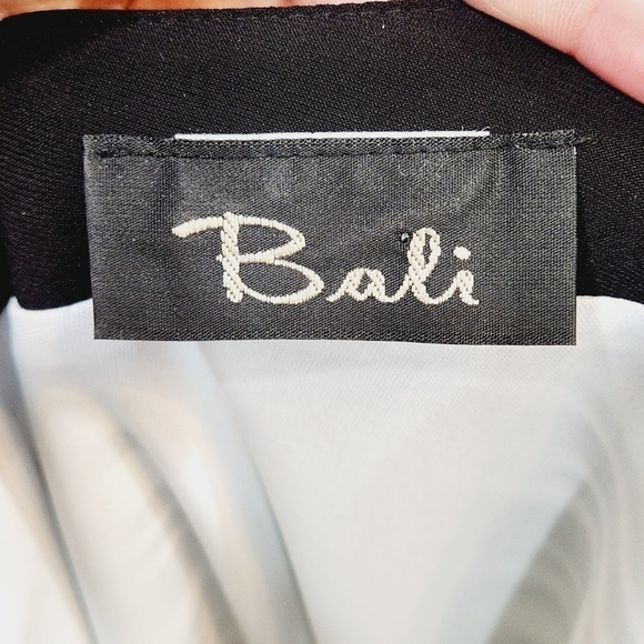 BALI Textured Striped Wave Colorblock Asymmetrical Shoulder Dress Size L - Picture 11 of 14